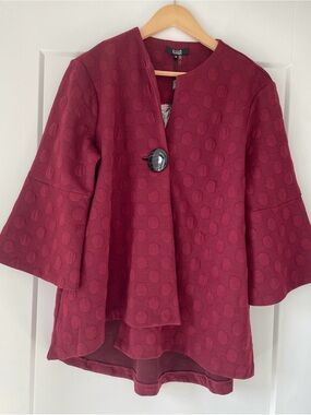 Lior Paris Textured Red Jacket NWT Asymmetrical Layering Medium Artsy Boutique